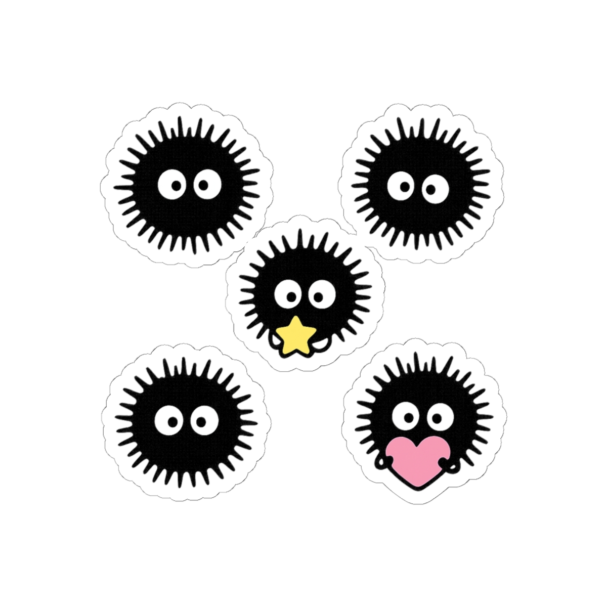 Soot Sprites Susuwatari Cute Studio Ghibli Stickers - alternate angle 2, merchandise