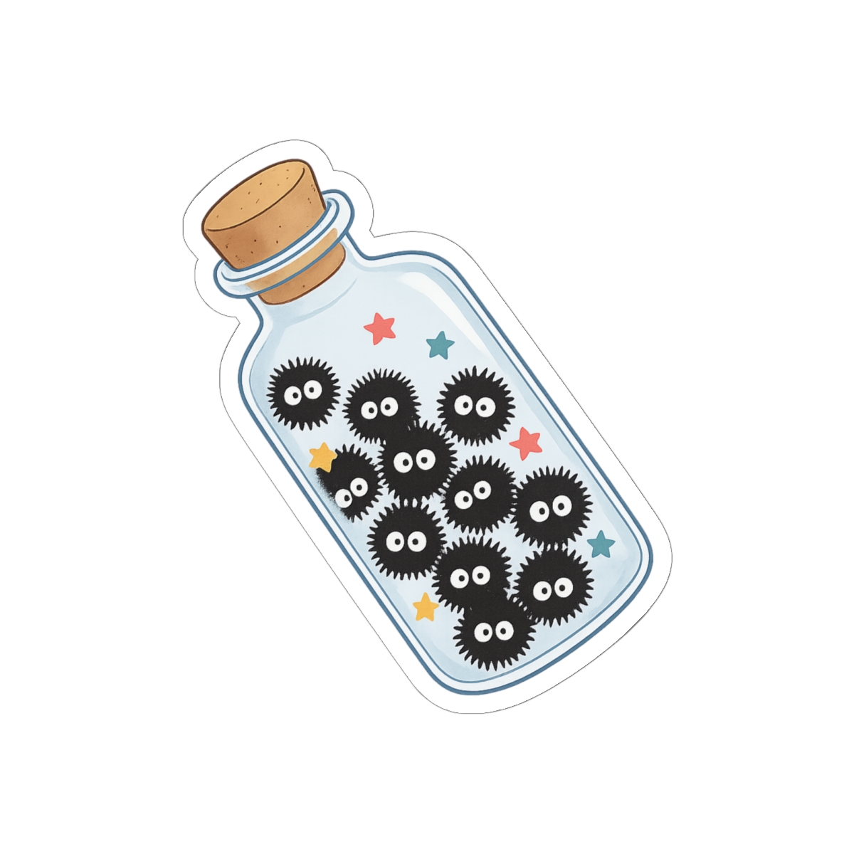 Cute Soot Sprite in Jar Sticker | Adorable Ghibli Decal - alternate angle 2, merchandise