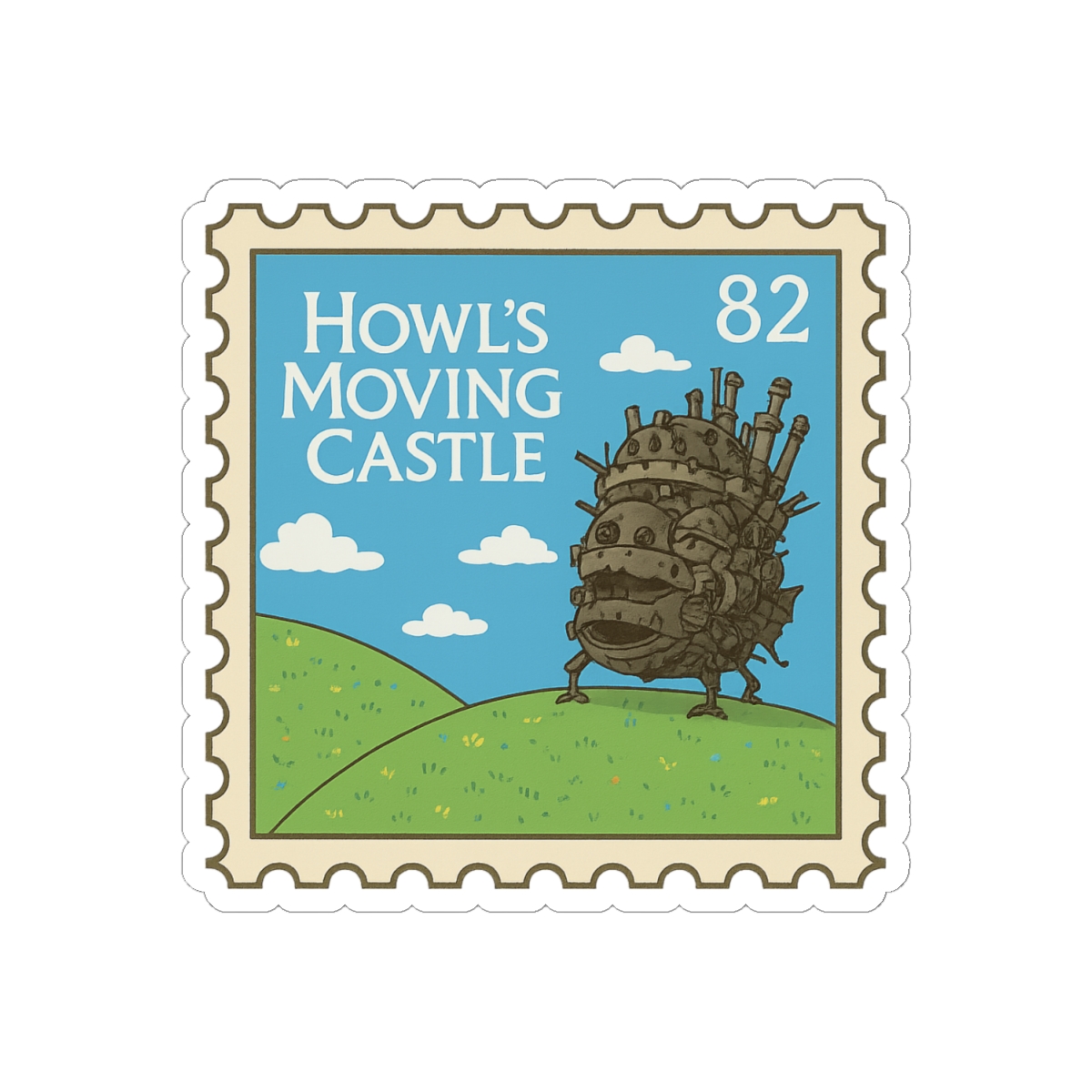 Howl's Moving Castle Stamp Cute Vinyl Sticker - alternate angle 1, merchandise