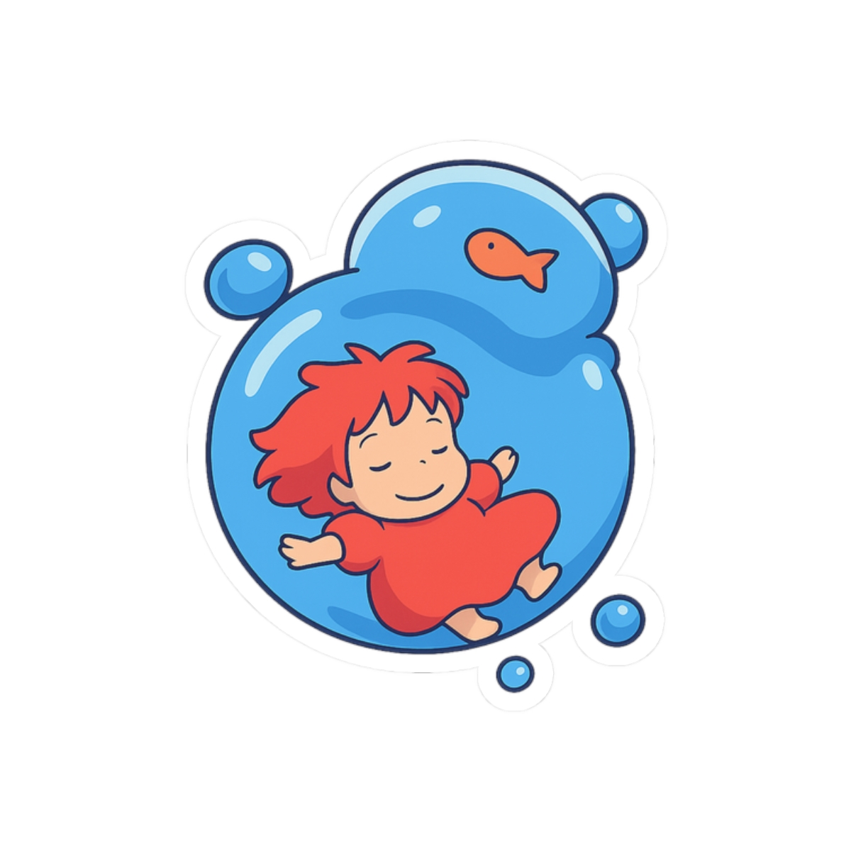 Ponyo Studio Ghibli Cute Vinyl Sticker Decal - alternate angle 3, merchandise