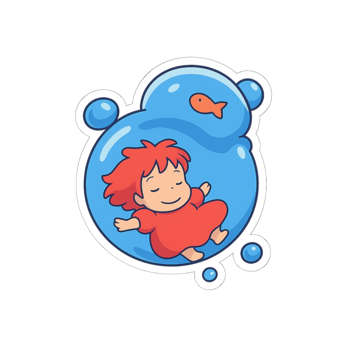 Ponyo Studio Ghibli Cute Vinyl Sticker Decal - alternate angle 2, merchandise