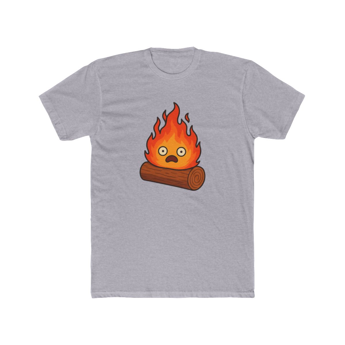Funny Surprised Flame Cartoon T-Shirt - alternate angle 3, merchandise