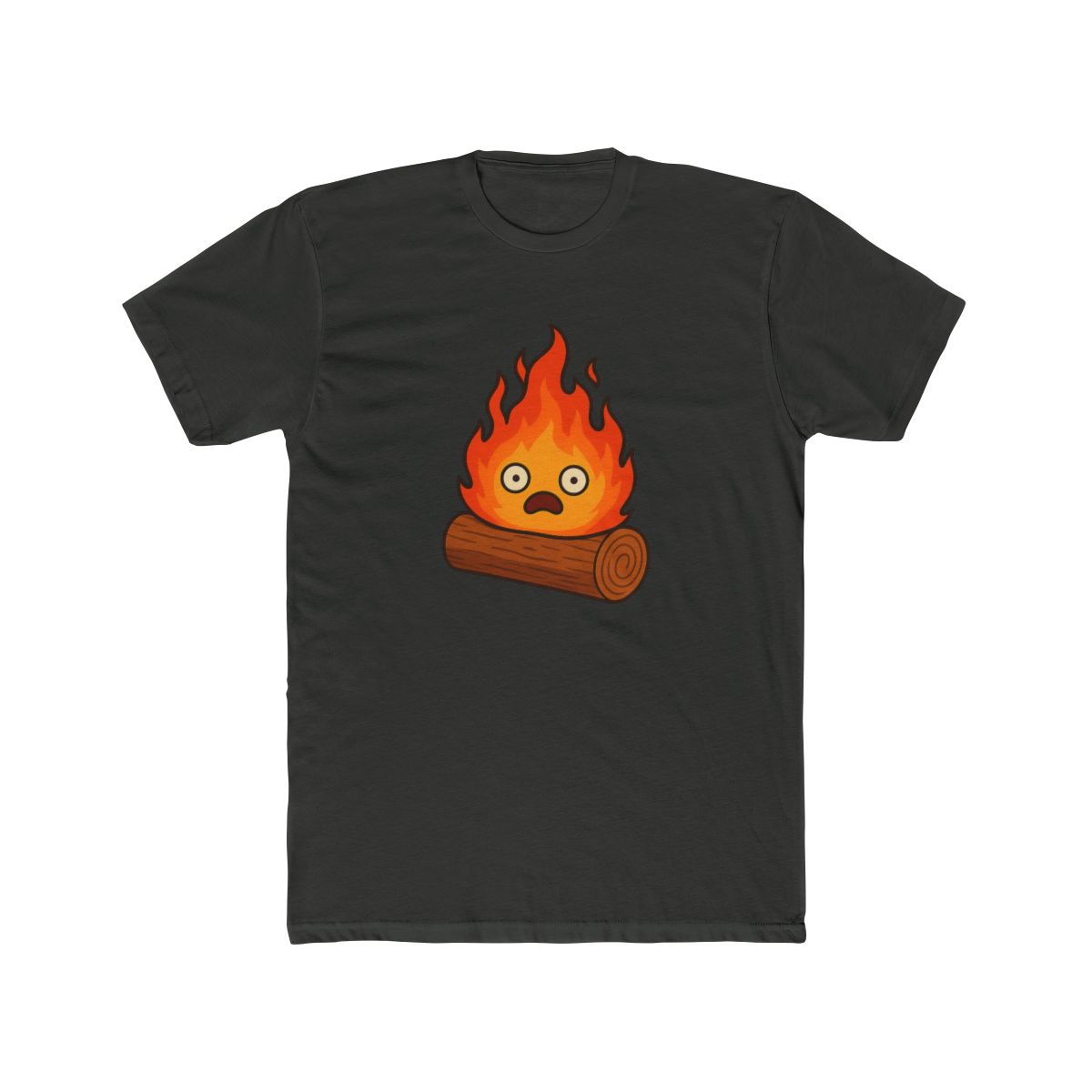 Funny Surprised Flame Cartoon T-Shirt - alternate angle 5, merchandise