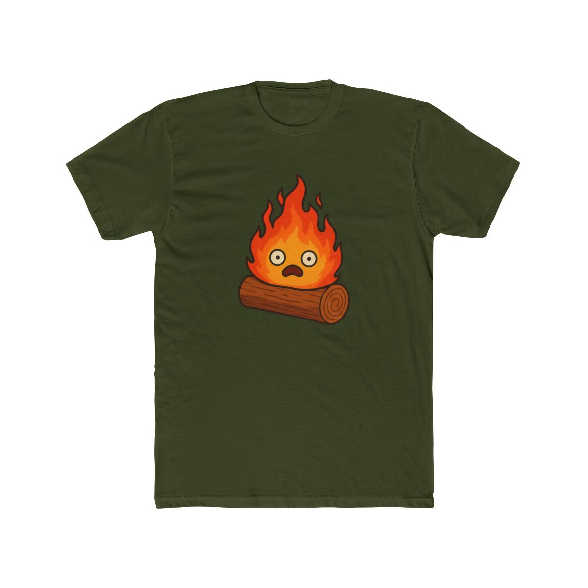Funny Surprised Flame Cartoon T-Shirt - alternate angle 4, merchandise