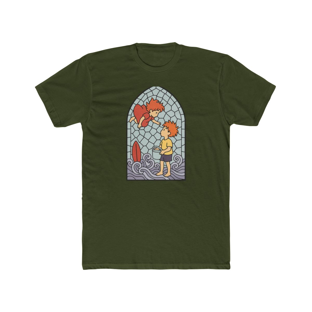 Studio Ghibli Ponyo Stained Glass Duo T-Shirt - alternate angle 5, merchandise