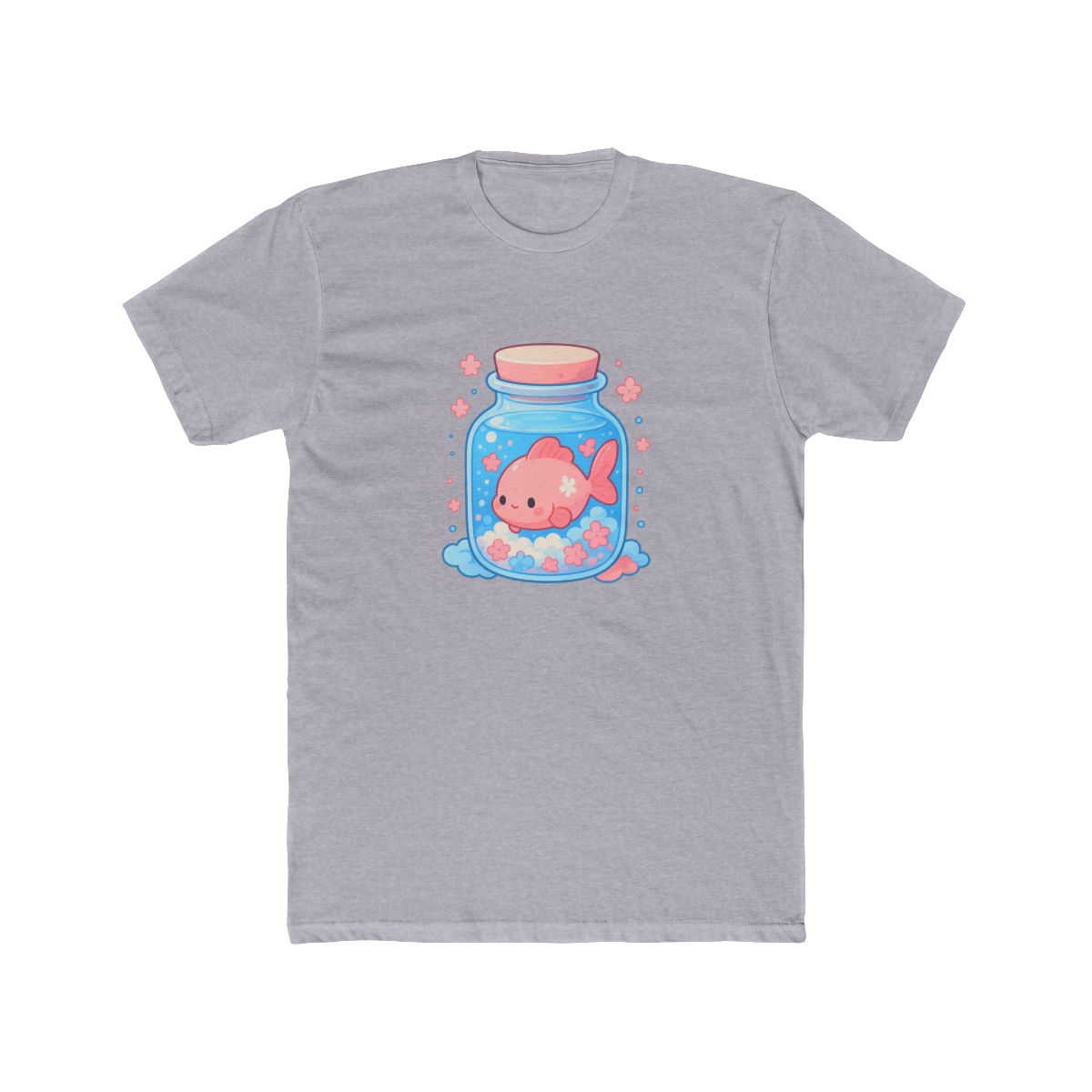 Kawaii Anime Fish in Glass Jar T-Shirt - alternate angle 4, merchandise