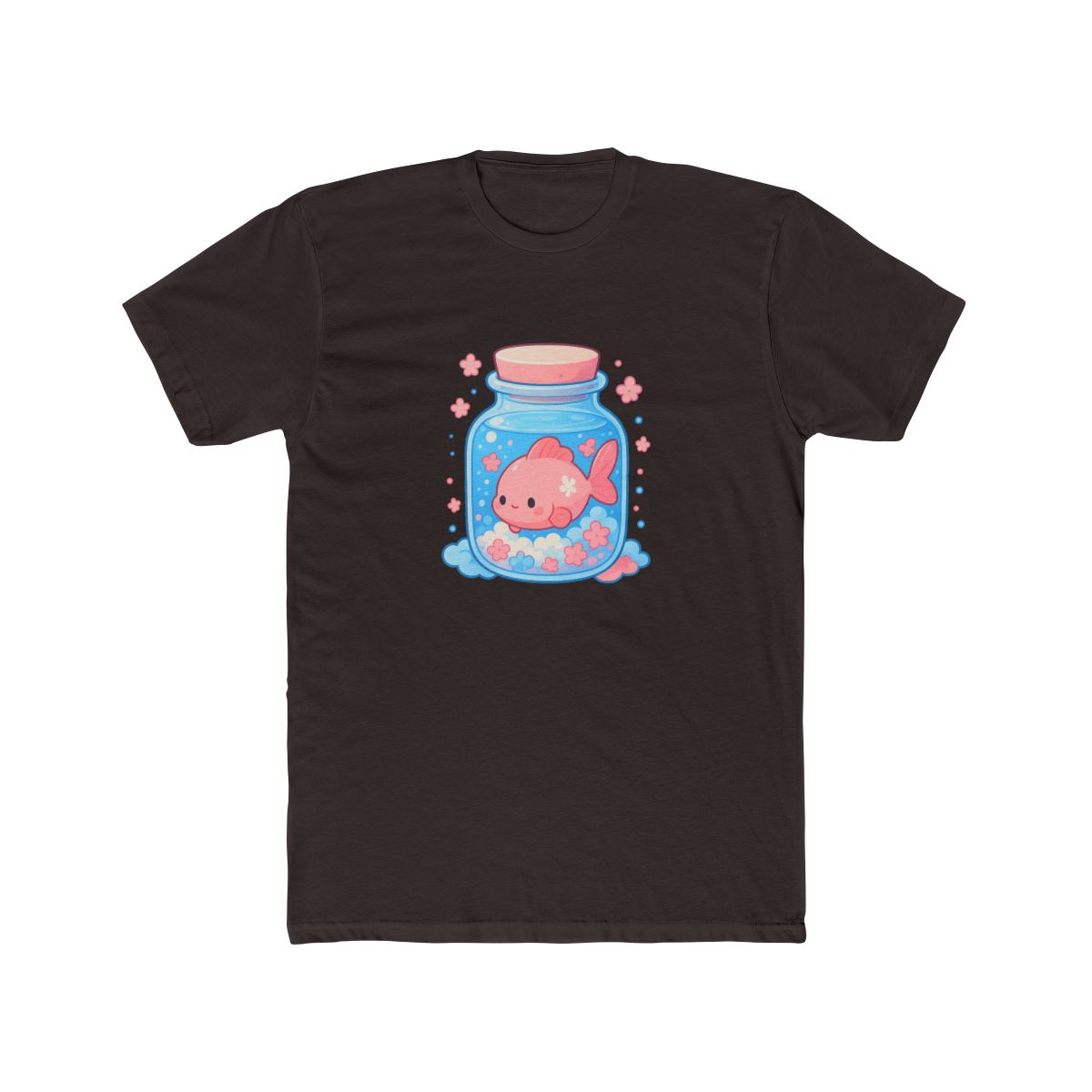 Kawaii Anime Fish in Glass Jar T-Shirt - alternate angle 2, merchandise