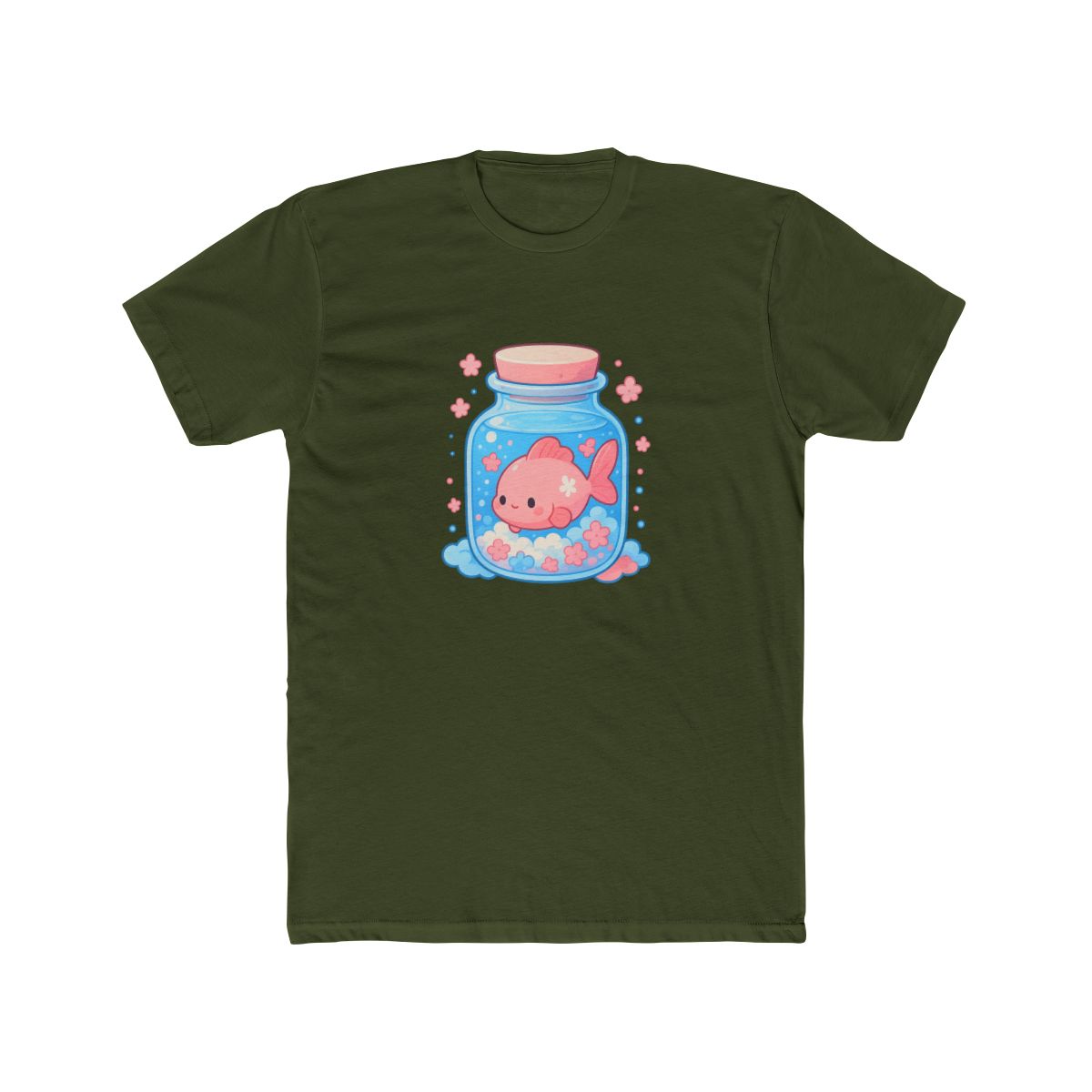 Kawaii Anime Fish in Glass Jar T-Shirt - alternate angle 5, merchandise