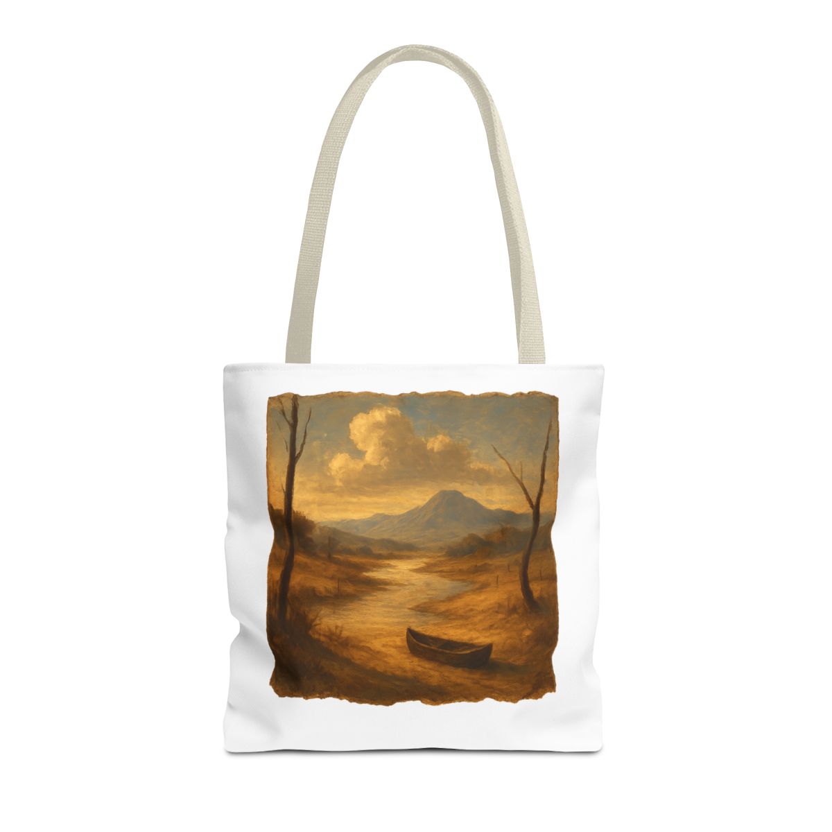 Ghibli Style Riverbank Beach Tote Bag | Whimsical Reusable Carryall - alternate angle 2, merchandise