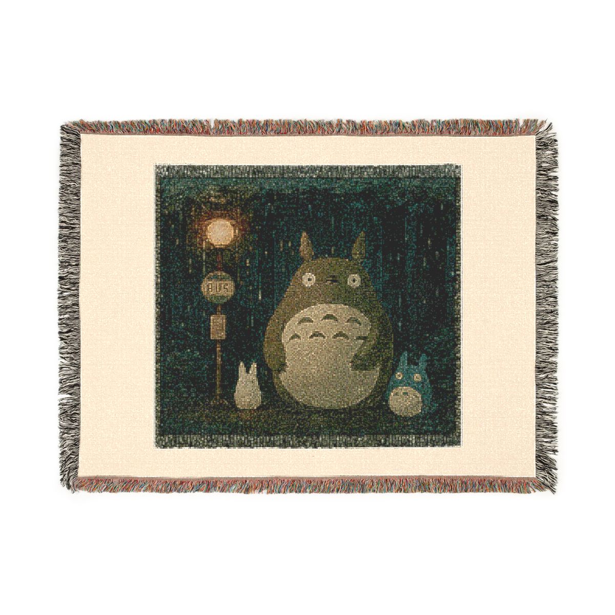 Forest Spirit Family Woven Blanket | Cozy Anime Home Decor - alternate angle 3, merchandise