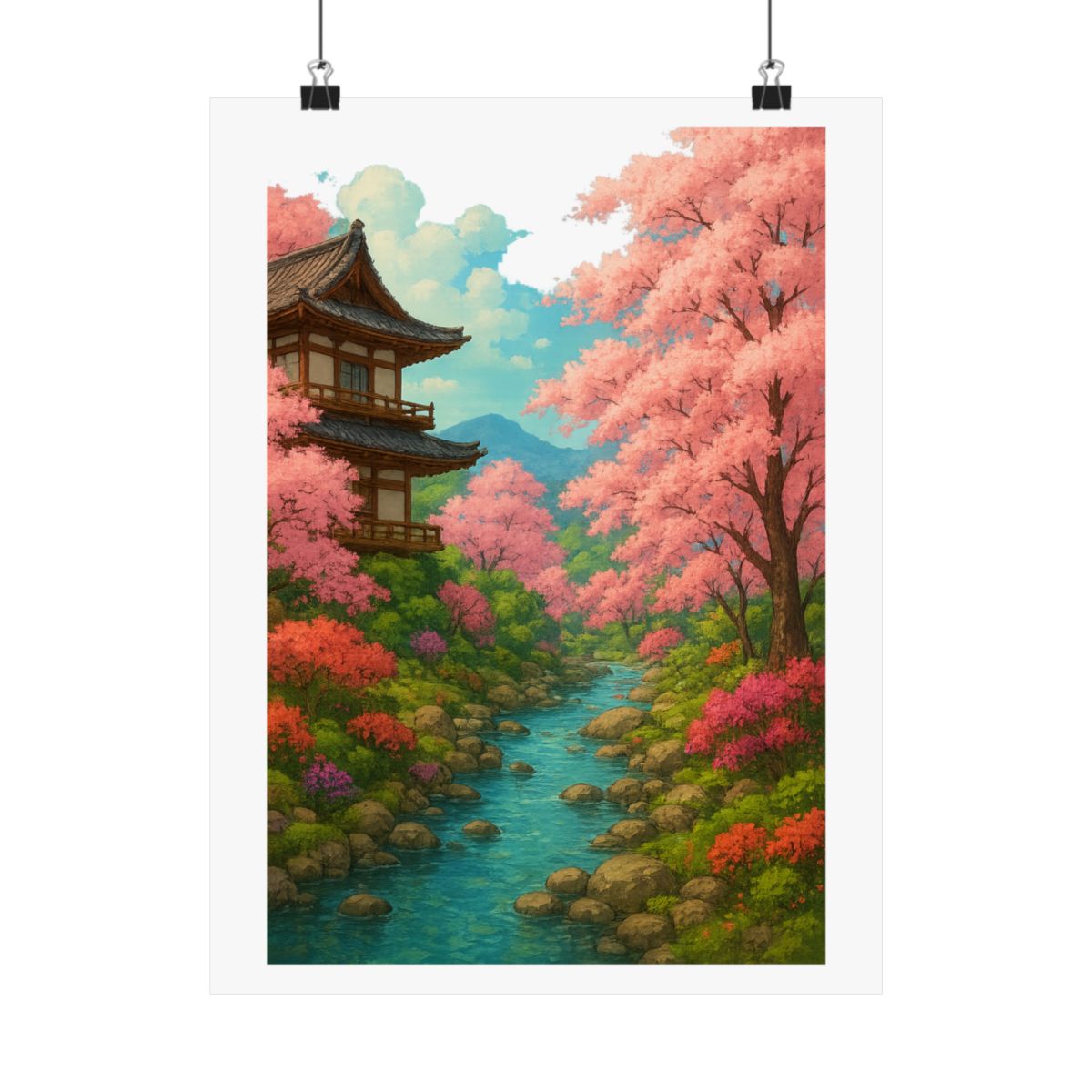Studio Ghibli Cherry Blossom Garden Enchanting Poster - alternate angle 4, merchandise