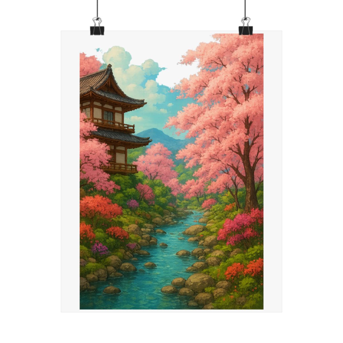 Studio Ghibli Cherry Blossom Garden Enchanting Poster - alternate angle 3, merchandise