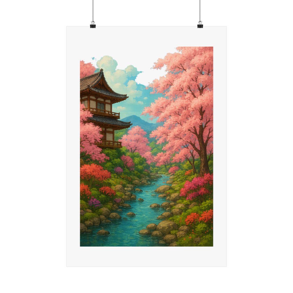 Studio Ghibli Cherry Blossom Garden Enchanting Poster - alternate angle 1, merchandise