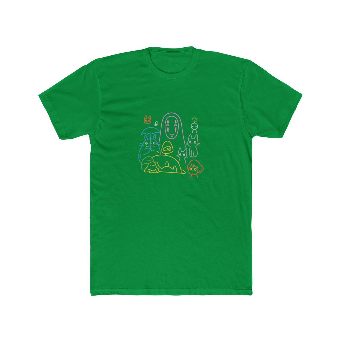 Studio Ghibli Characters Colorful Outline T Shirt - Official T-Shirts merchandise