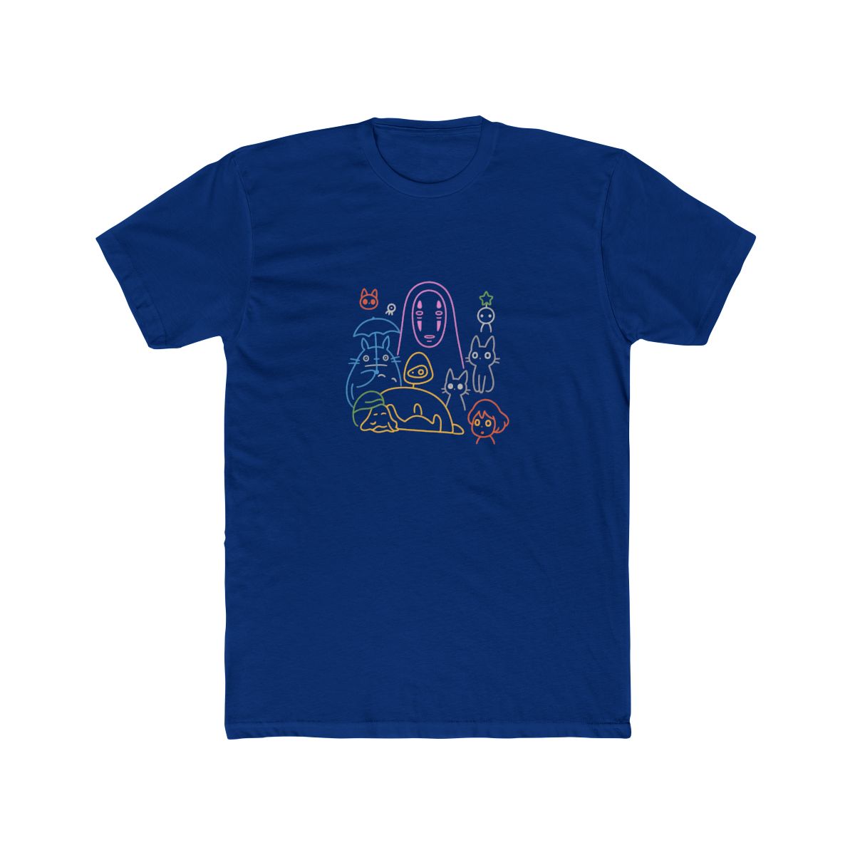 Studio Ghibli Characters Colorful Outline T Shirt - alternate angle 3, merchandise