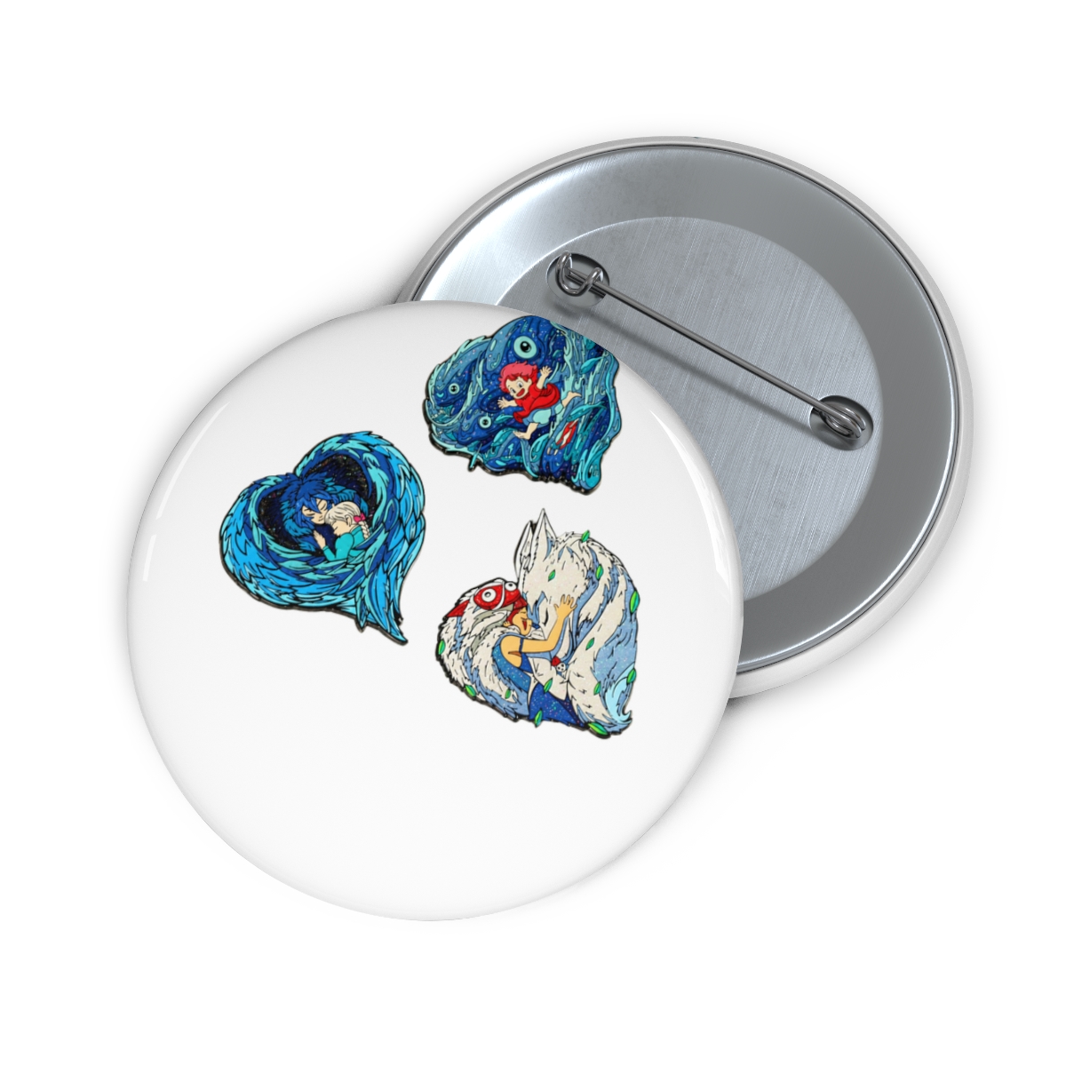 Studio Ghibli Heart Shaped Pins - alternate angle 1, merchandise