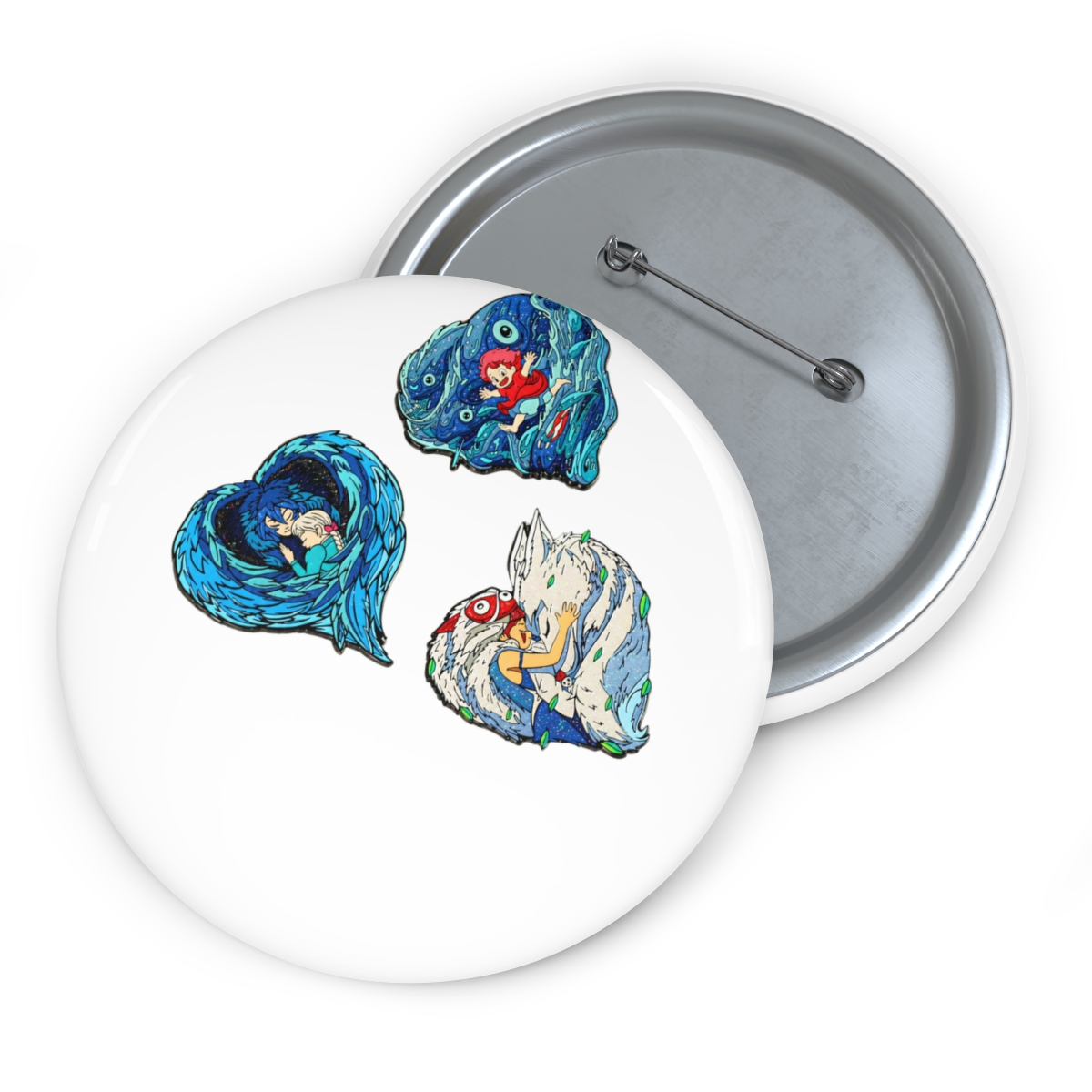 Studio Ghibli Heart Shaped Pins - alternate angle 2, merchandise