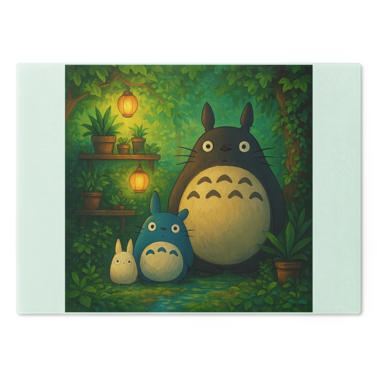 Totoro Forest Spirit Glass Cutting Board Studio Ghibli Kitchen Decor Gift