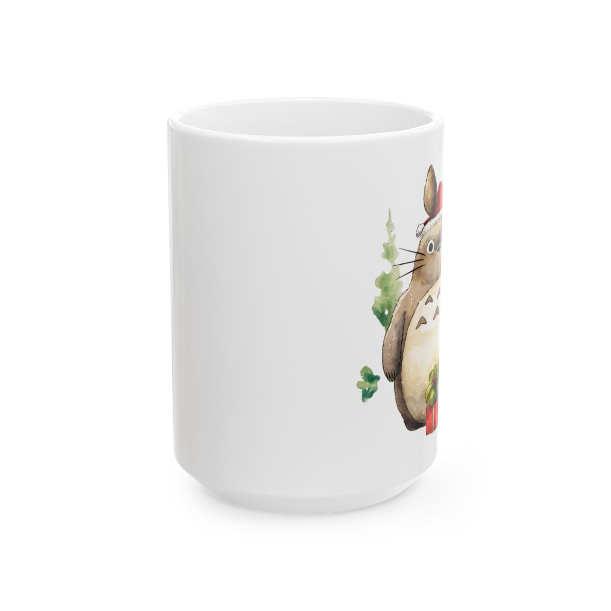 Totoro Christmas Watercolour Mug - Studio Ghibli Inspired Gift - alternate angle 2, merchandise
