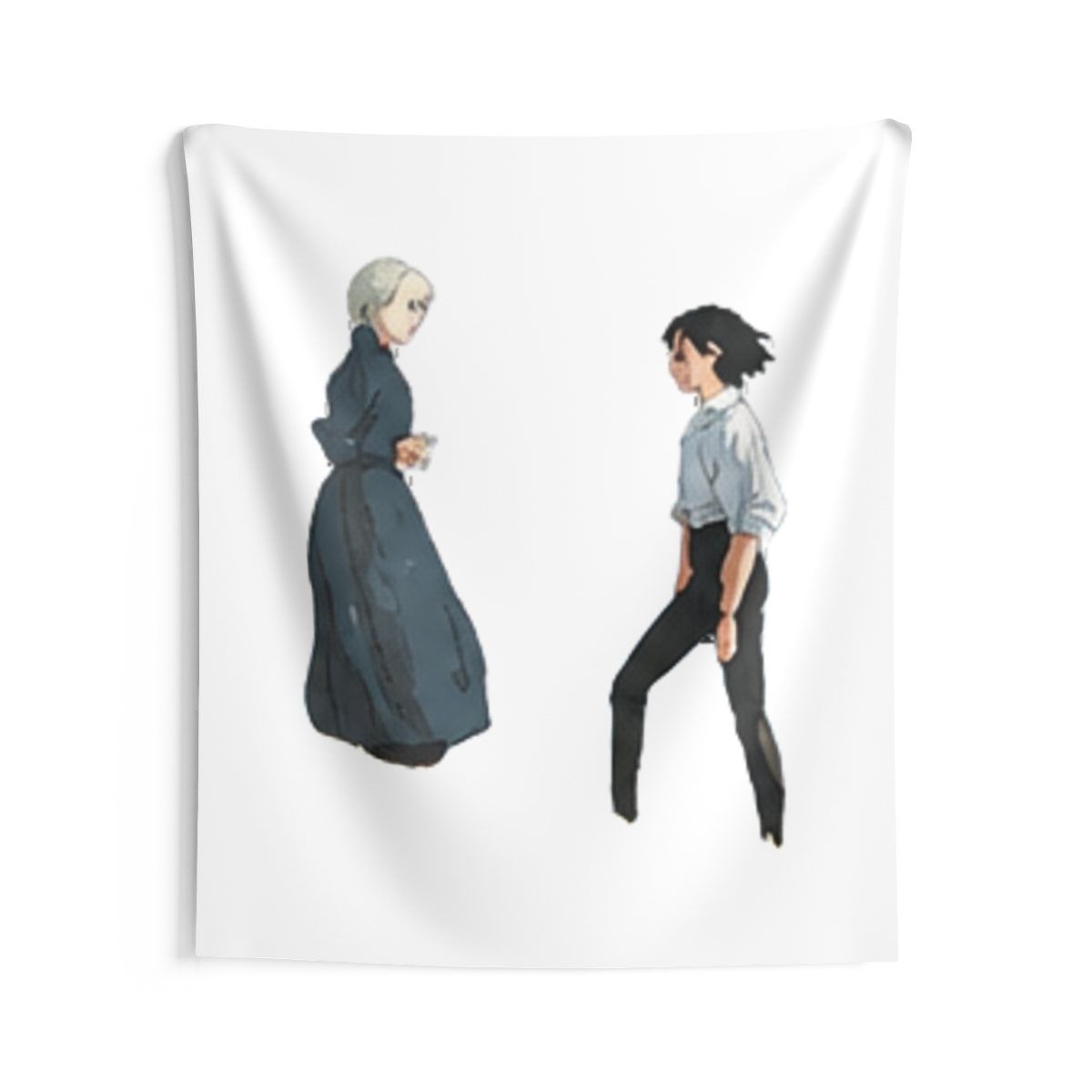 Ghibli Inspired Tapestry – Howl’s Moving Castle Aesthetic Wall Art – Woven Landscape Throw – Studio Ghibli Room Decor – Anime Gift - alternate angle 2, merchandise