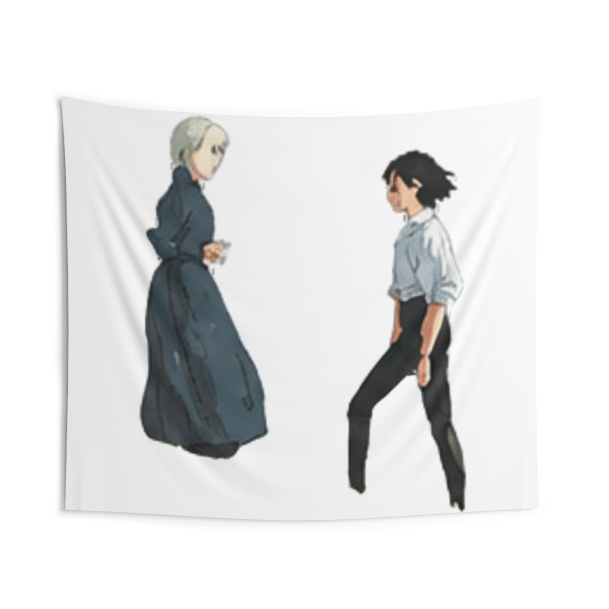 Ghibli Inspired Tapestry – Howl’s Moving Castle Aesthetic Wall Art – Woven Landscape Throw – Studio Ghibli Room Decor – Anime Gift - alternate angle 3, merchandise